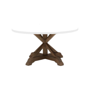 Table Rustic Round White Cover event rentals los cabos